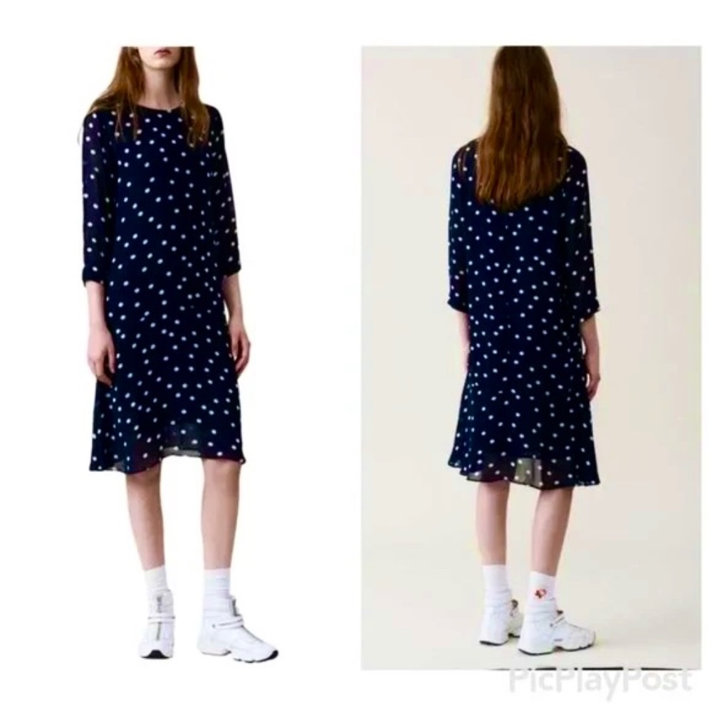 GANNI Marceau Georgette Polka Dot Dress | Size 38 (US 6)